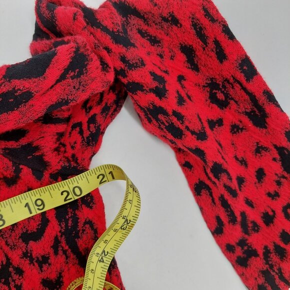 Chico's Womens Sweater Size 1 Medium Wild Poppy Animal Print Red Black - Picture 7 of 8